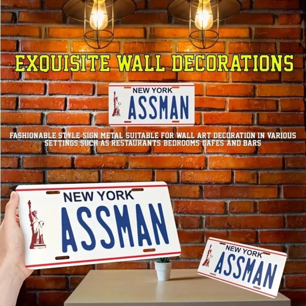 Seinfeld Kramer AS*S MAN Replica New York Vanity License Plate Tin Sign Man Cave - Picture 7 of 9